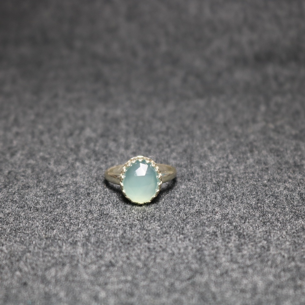 Faceted Aqua Chalcedony set in 925 Sterling Silver